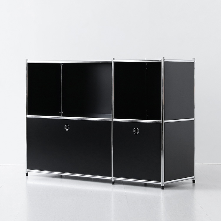 심플리 2x2 수납장 2문 BC616 1150mmx400mmx820mm, 2단, 매트블랙 3228.6293 - 상세 이미지 2