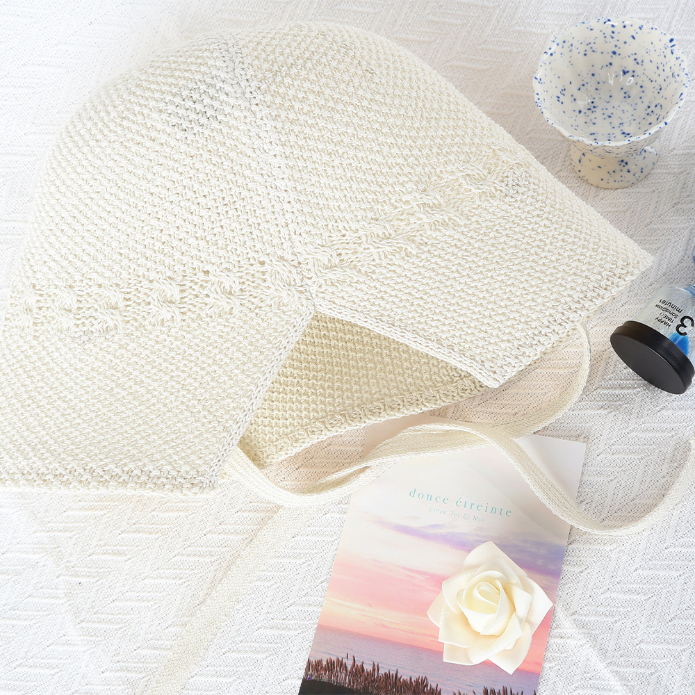 국내제작 시원한 여름 턱 끈 벙거지모자 뜨개 니트 지사모자 여성 버킷햇