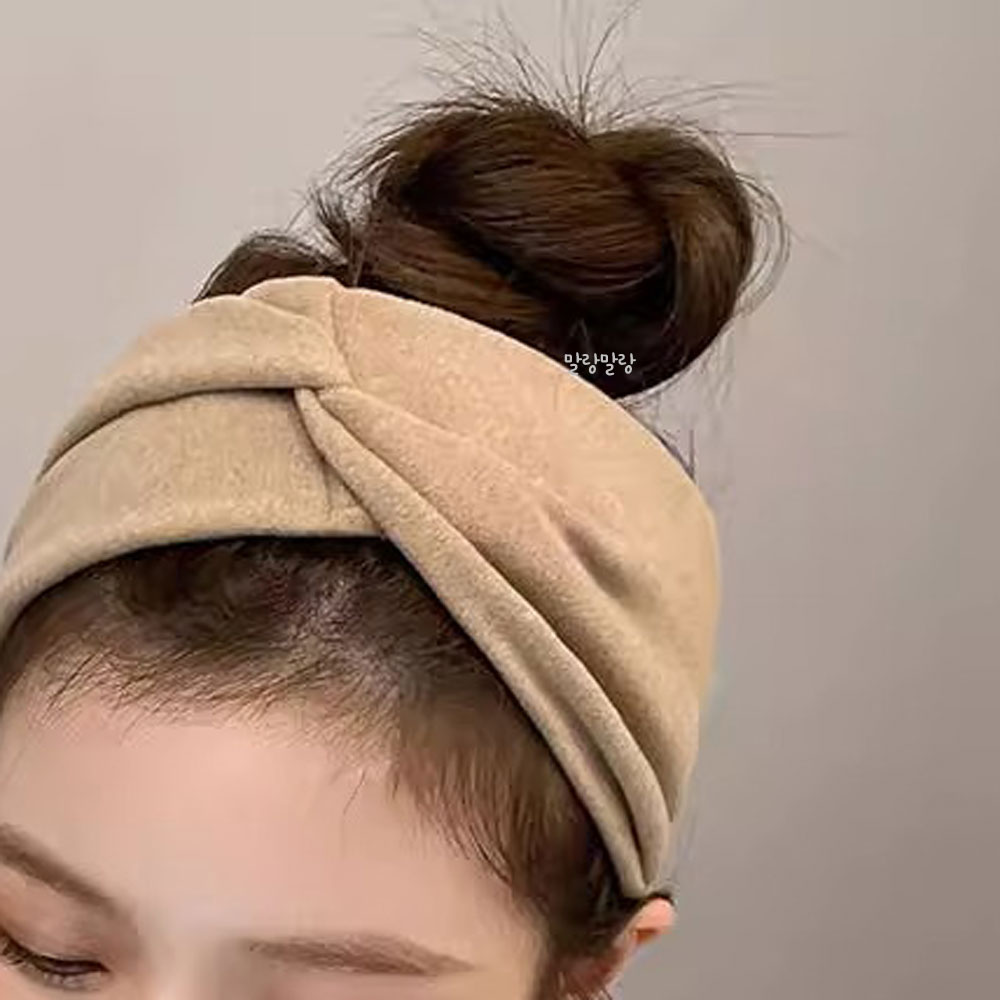 컬러 꼬임 헤어 터번 여자 넓은머리띠 남자헤어밴드 - 상세 이미지 3