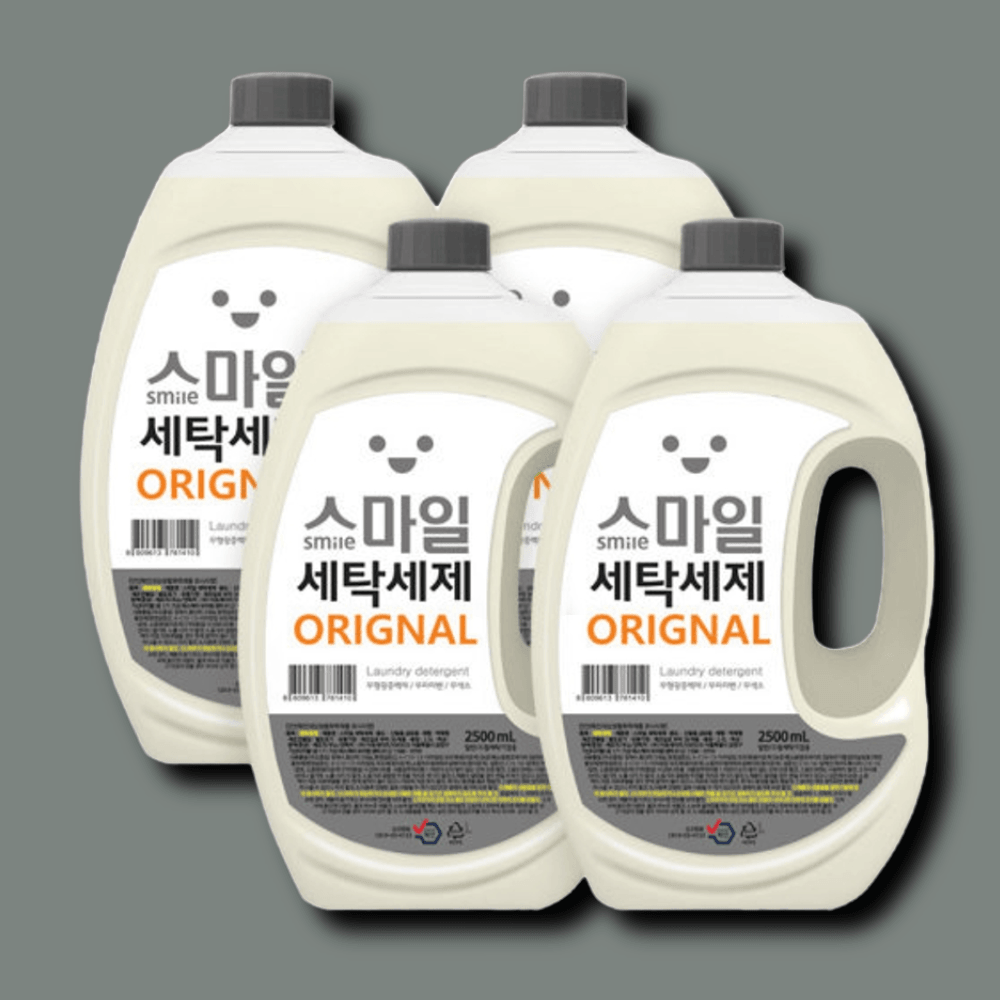 스마일 액체 세제 2.5L 4개 오리지널 세탁 : 반애반