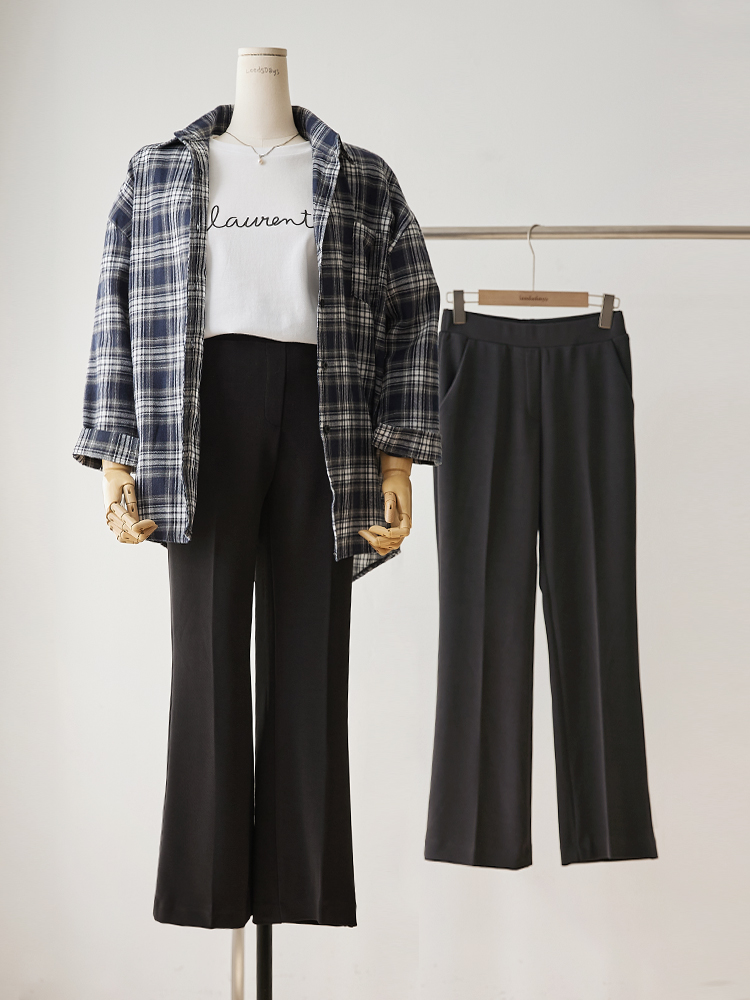 안입은듯 쫀득스판 부츠컷 레깅스 밴딩 슬랙스 - 상세 이미지 5