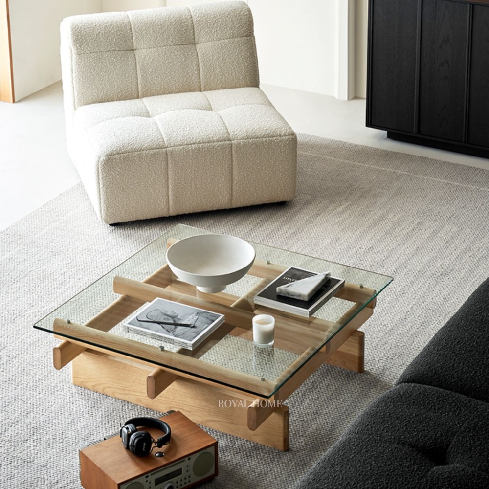 로얄홈 센구 커피테이블 직사각 소파 좌식 티테이블 블랙 1300 x 650 x 295mm - 상세 이미지 4