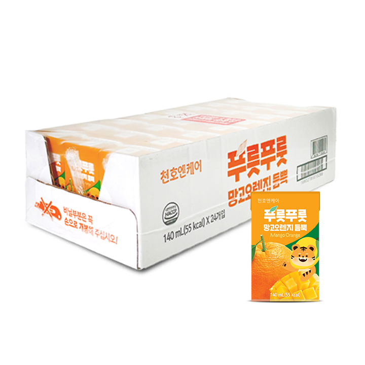 천호엔케어 대용량 어린이 주스 푸릇푸릇 듬뿍 망고 오렌지주스 24팩 - 상세 이미지 2