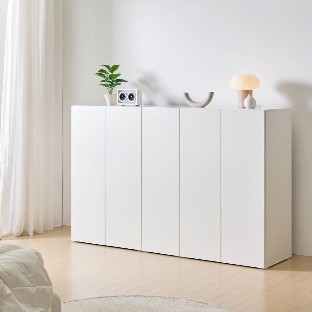 [와이드형] 조아 수납장 모듈 다용도 거실 베란다 (더 높은/일반형 800), 3단, 화이트