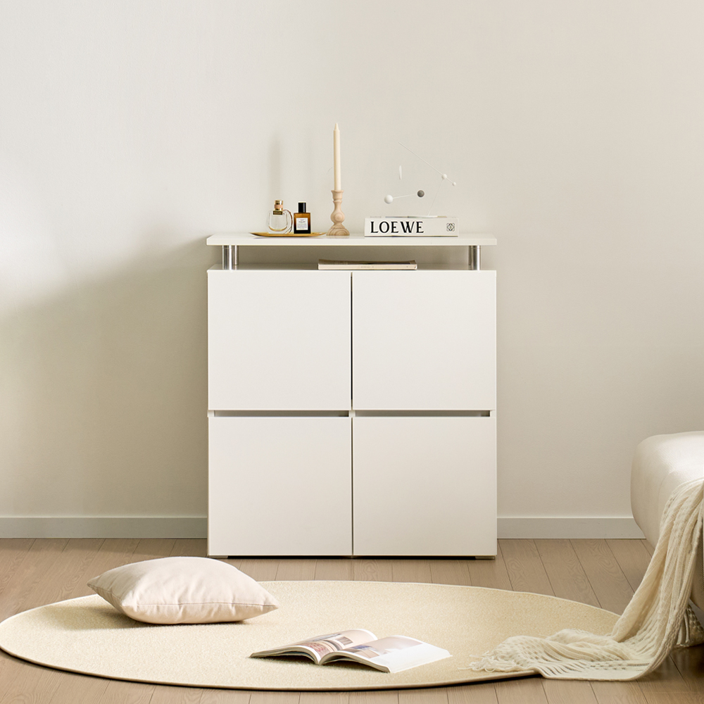 로아 수납장 2단 800 (상판형) 화이트 모듈 다용도 거실 베란다 맘마존