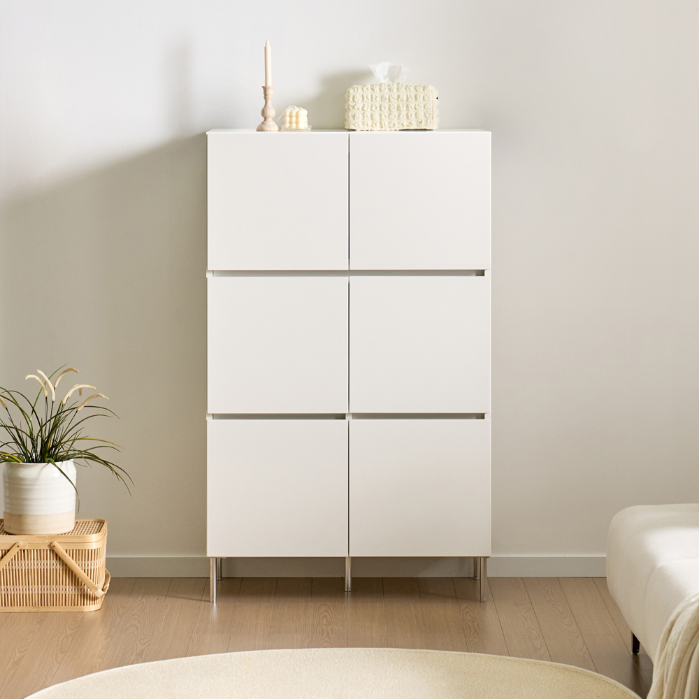 로아 수납장 3단 800 (다리형) 화이트 모듈 다용도 거실 베란다