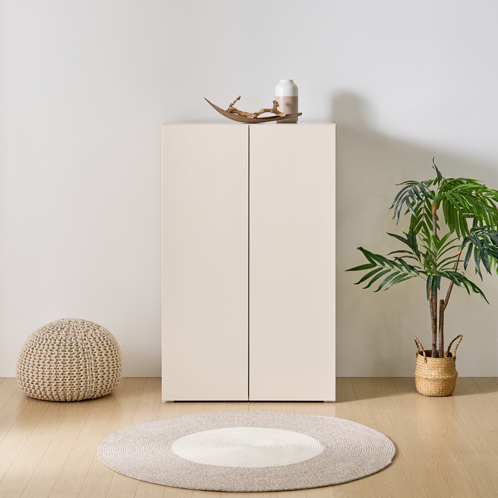 [와이드형] 조아 수납장 모듈 다용도 거실 베란다 (더 높은/일반형 800), 3단, 크림화이트