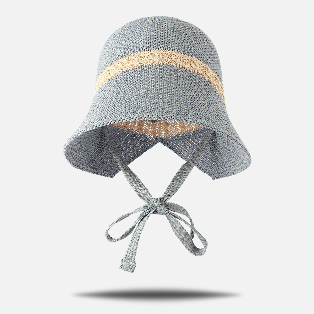 국내제작 시원한 여름 턱 끈 벙거지모자 뜨개 니트 지사모자 여성 버킷햇