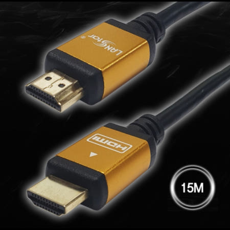 21대9 화면비율 지원 골드메탈 HDMI 케이블(15M) 모니터 단자 영상 CABLE