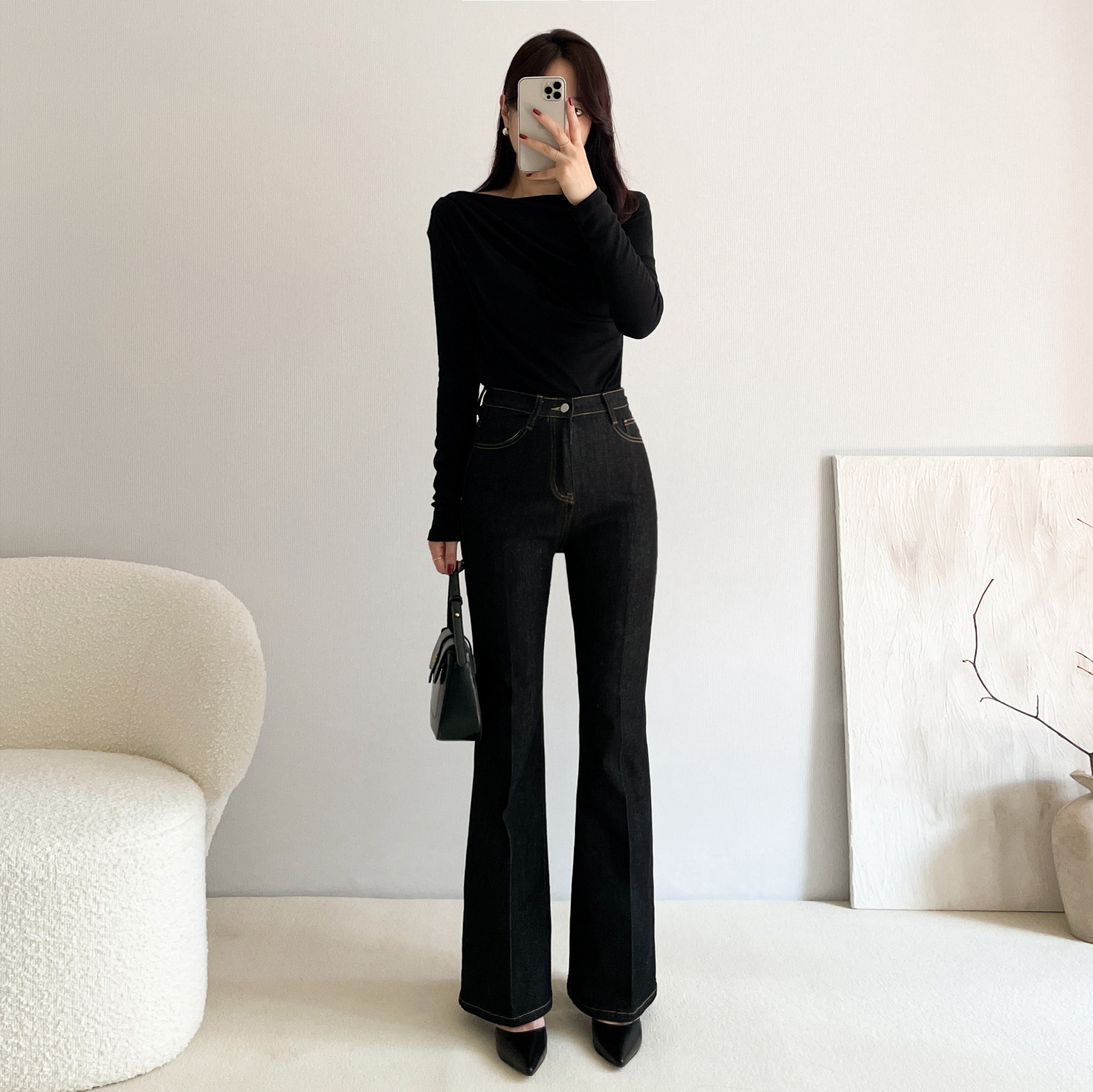 생지데님 부츠컷 청바지 데일리룩 청바지 고르는법 편안한 스타일