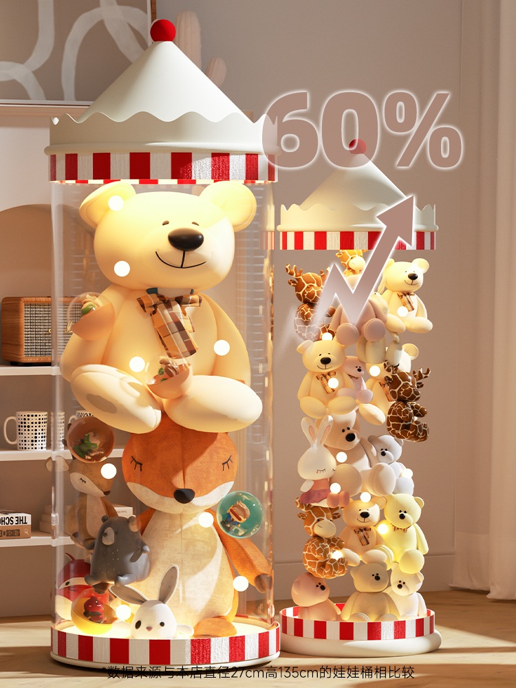인형정리함 보관통 대용량 정리 투명 솜인형 보관 다용도 대형 보관함 수납함 - 상세 이미지 2