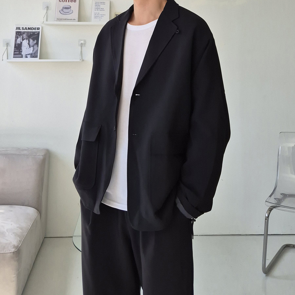 남자 블레이저 오버핏 남성 마이 봄 가을 남자 자켓 - 상세 이미지 2