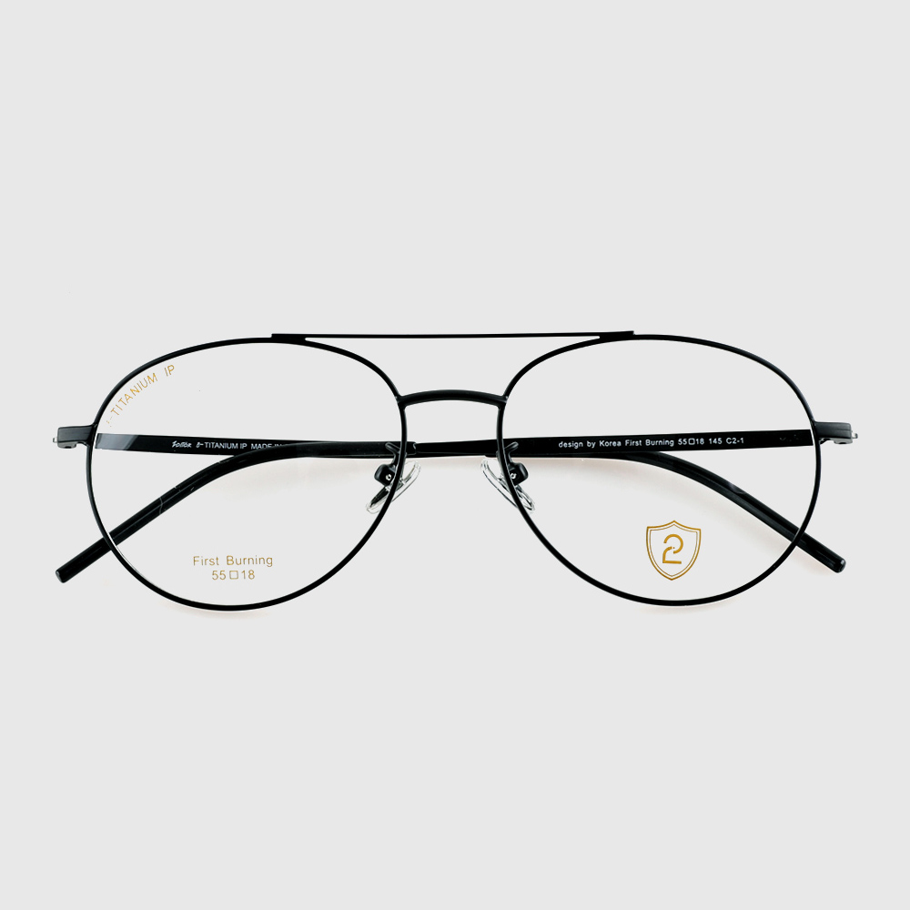 블루라이트차단 빈티지 투브릿지 보잉 티타늄 안경테 오버사이즈