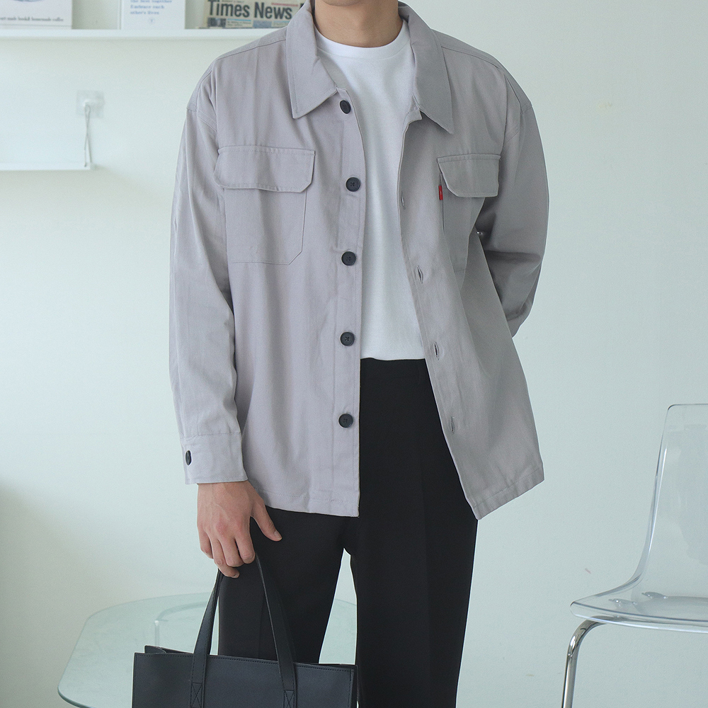남자자켓 트러커 커플 봄 가을 오버핏 남자 면 자켓 이미지 3