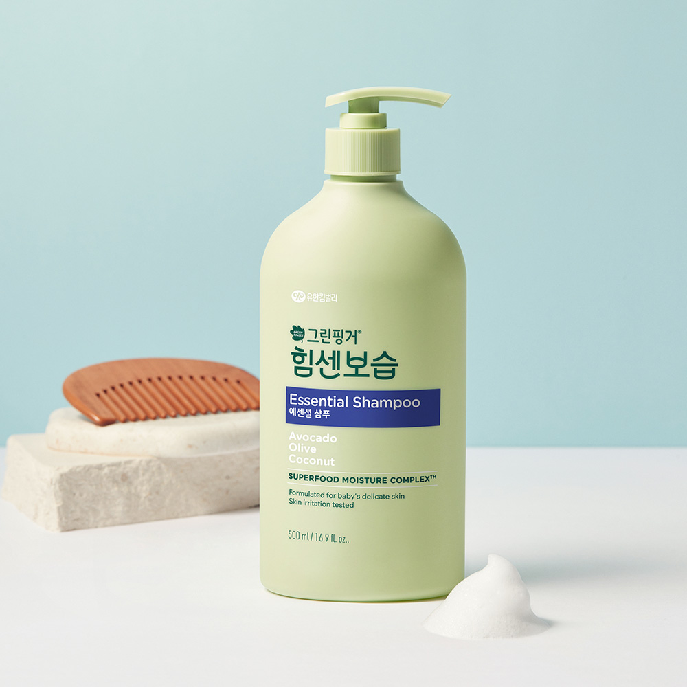 네이버 NEW 그린핑거 힘센보습 에센셜 샴푸 오렌지그린티향 500ml X 1EA