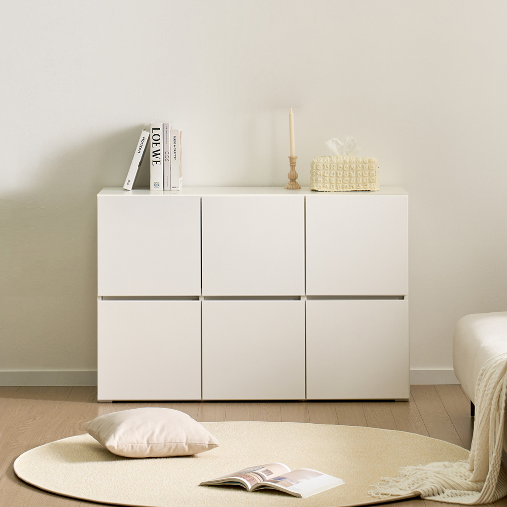 로아 수납장 2단 1200 화이트 모듈 다용도 거실 베란다 맘마존