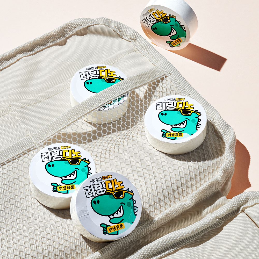 리빙디노 코인 스포트 타월 헬스장 수건 물티슈 여행 캠핑 운동  일회용 코인티슈 50입