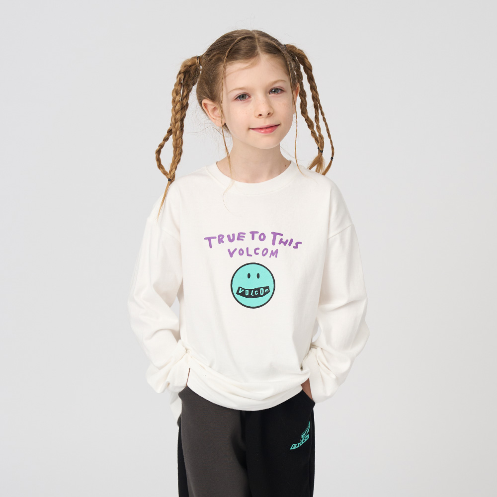 볼컴키즈 트루 스마일 롱 티셔츠_D4F300 - 상세 이미지 2