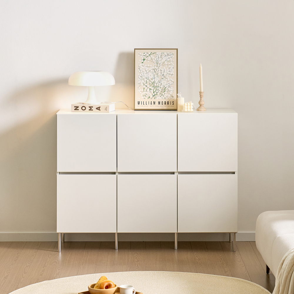 로아 수납장 2단 1200 (다리형) 화이트 모듈 다용도 거실 베란다 맘마존