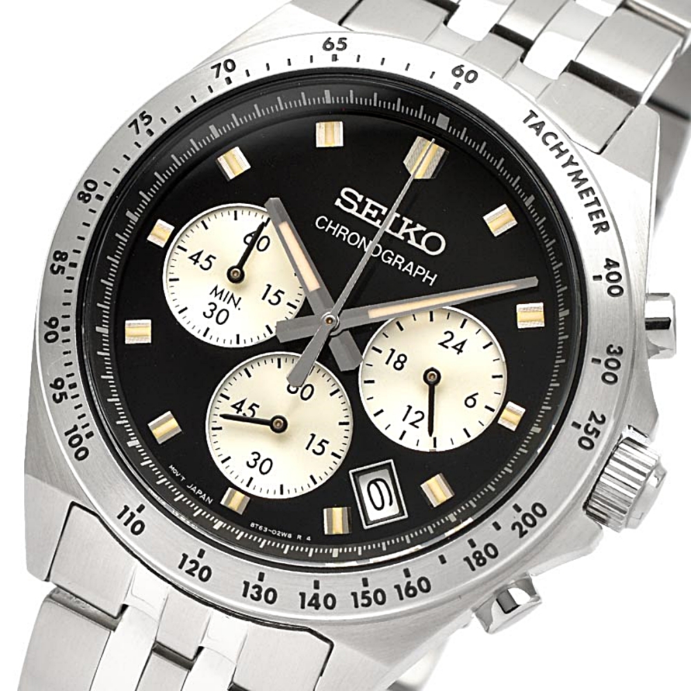 세이코 SEIKO 크로노그래프 빈티지 남자 손목 레이싱 시계 SBTR047 검판 - 메인 이미지