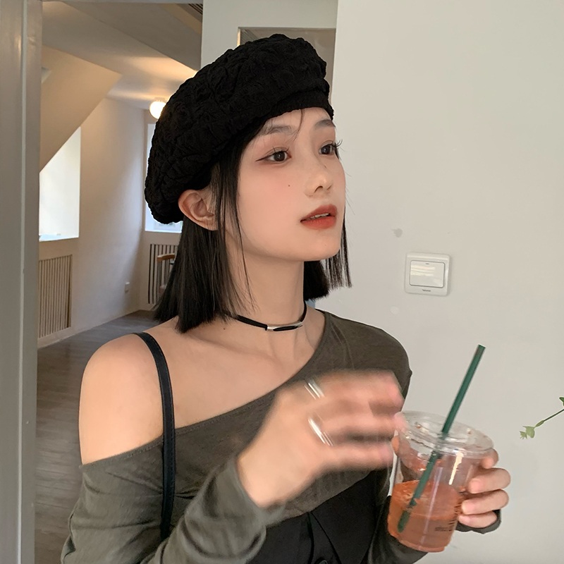 강민경 베레모 모자 인스타그램 가을 시어서커 의상 옷 패션 - 상세 이미지 5