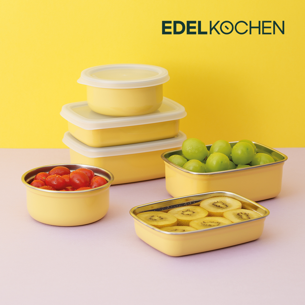 에델코첸 에델락 밀폐용기 보관용기 허니옐로우 6P 세트 ( 350ml + 450ml +630ml 각2P ) - 상세 이미지 3