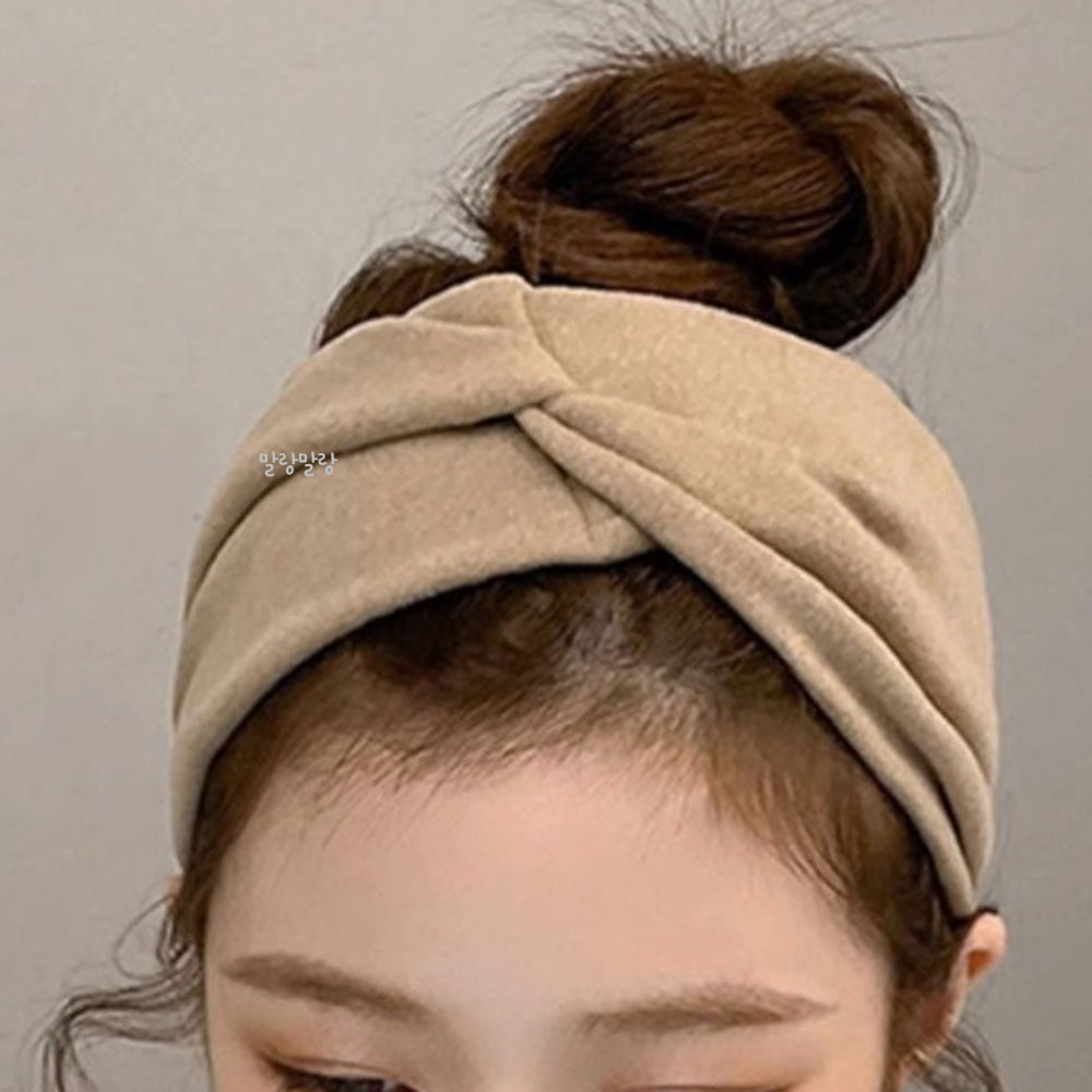 컬러 꼬임 헤어 터번 여자 넓은머리띠 남자헤어밴드 - 상세 이미지 2