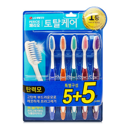엘지생활건강 페리오 토탈케어 탄력모 칫솔 10개입 1개