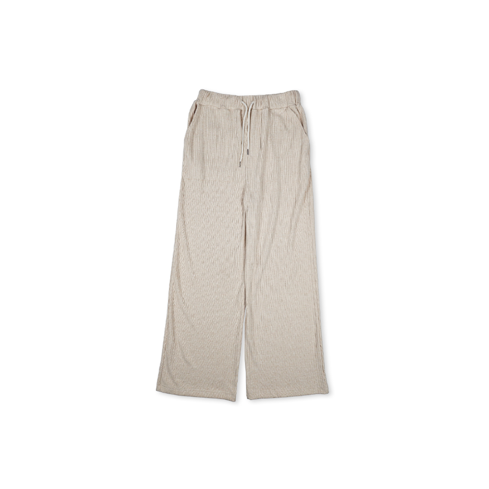 320쇼룸 골지 밴딩 와이드 팬츠 베이지 - 상세 이미지 4