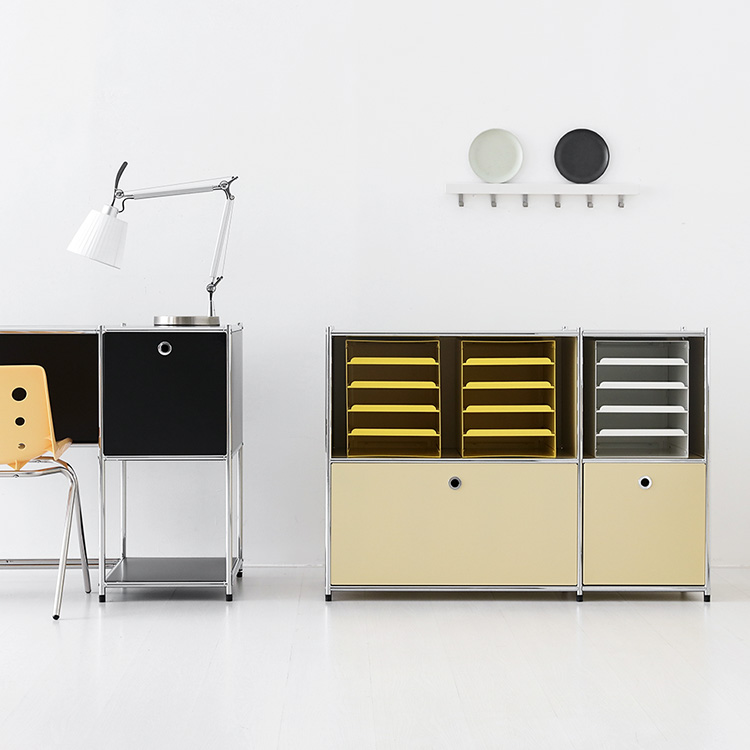 심플리 2x2 수납장 2문 BC616 1150mmx400mmx820mm, 2단, 솔리드베이지 0874.0516 - 상세 이미지 3