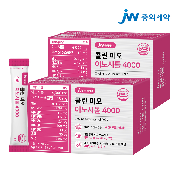 JW중외제약 콜린 미오 이노시톨 4000 30포, 2개