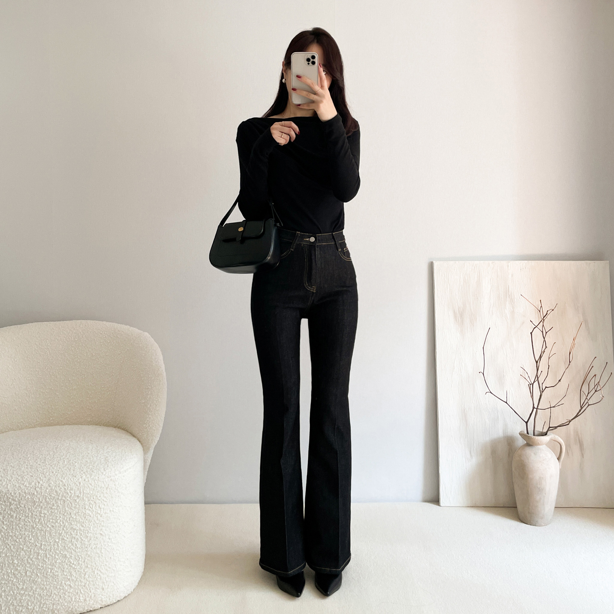 생지데님 부츠컷 청바지 데일리룩 청바지 고르는법 편안한 스타일