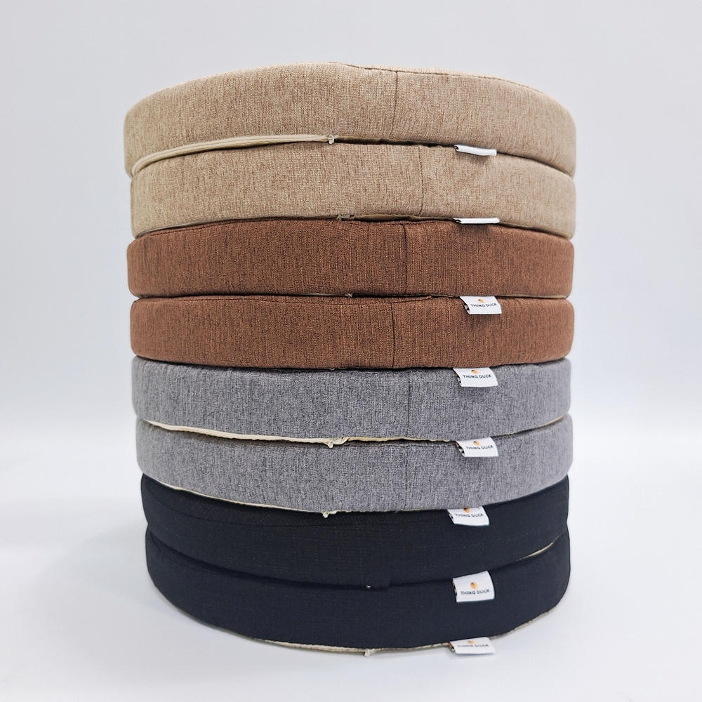 띵덕 동그라미 키높이 높은 도톰한 린넨 원형 방석 5cm