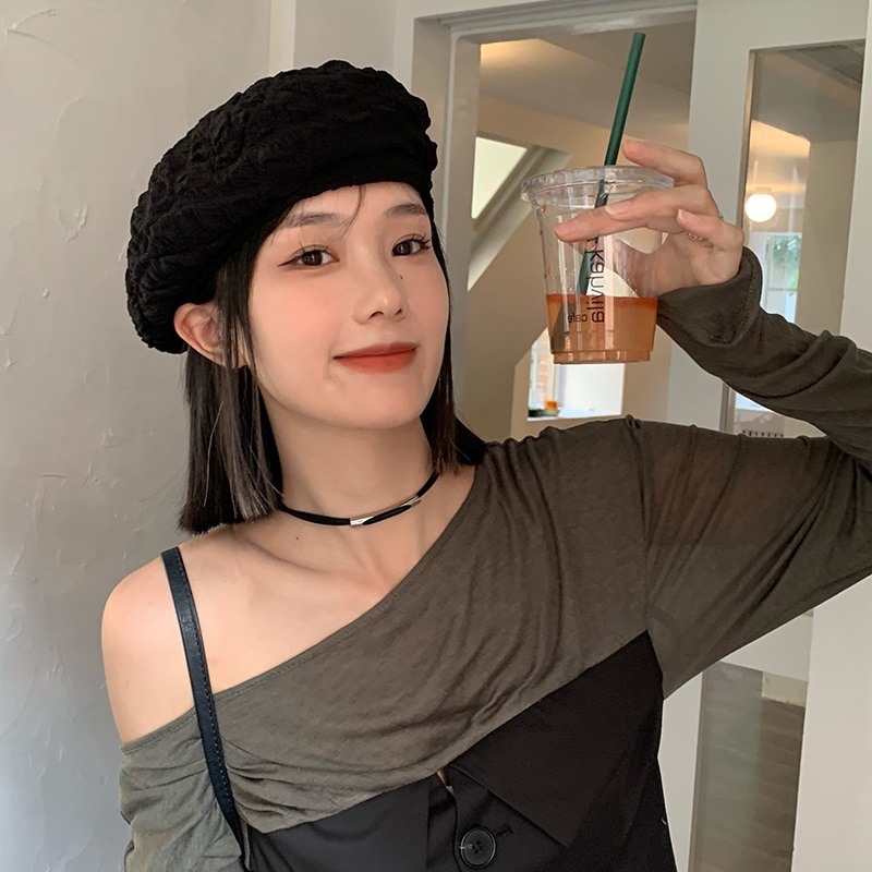 강민경 베레모 모자 인스타그램 가을 시어서커 의상 옷 패션 - 상품 이미지