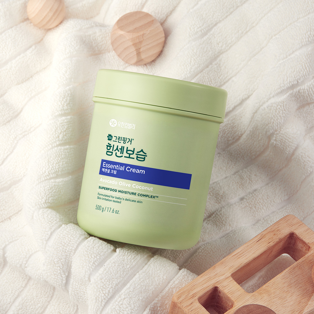 그린핑거 힘센보습 에센셜 크림 500g (오렌지그린티향) / 신생아, 유아, 어린이, 키즈 온가족용 스킨케어, 대용량, 신생아 - 상품 이미지
