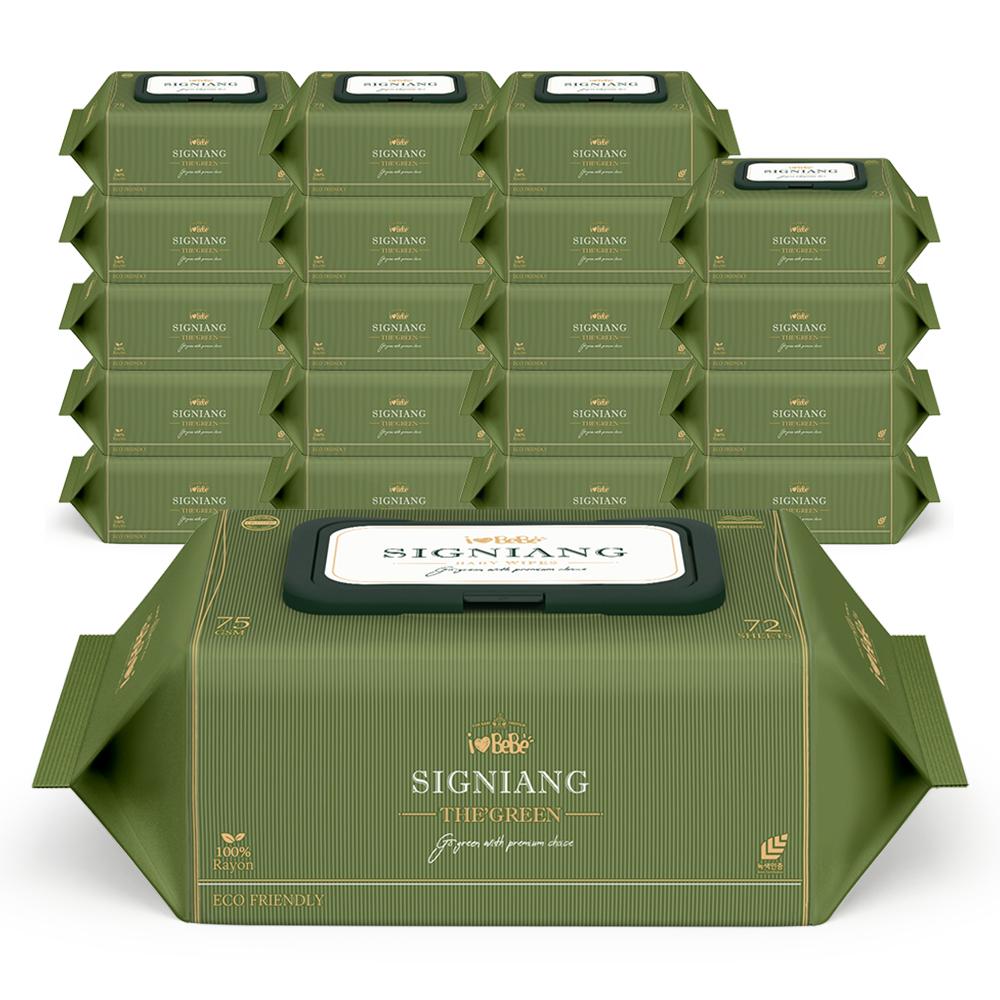 아이러브베베 시그니앙 오로즈 아기물티슈 캡형 20팩 77매 75g 고평량 도톰한 엠보