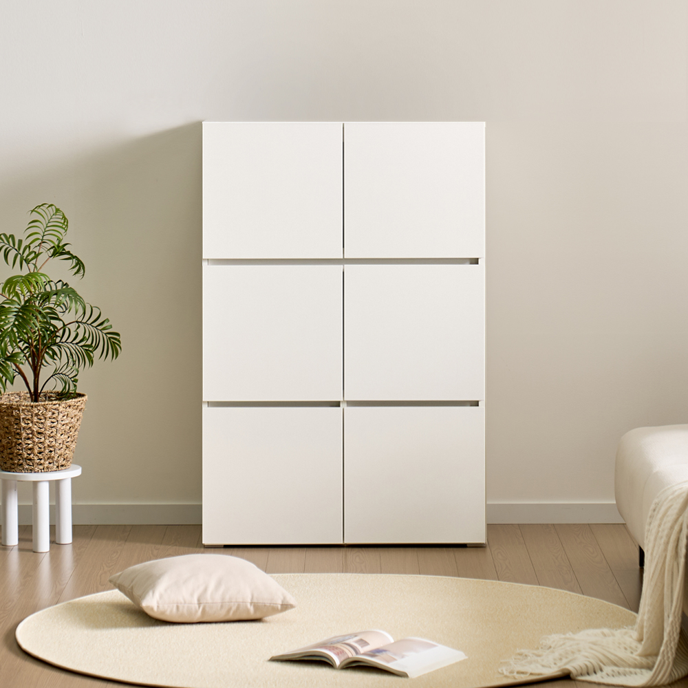 로아 수납장 3단 800 화이트 모듈 다용도 거실 베란다