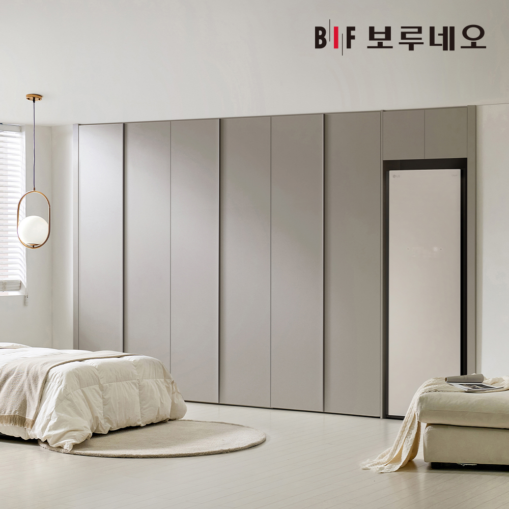 보루네오 E0 스타일러 무몰딩 붙박이장 360cm 12자 푸쉬도어 : BIF 보루네오가구