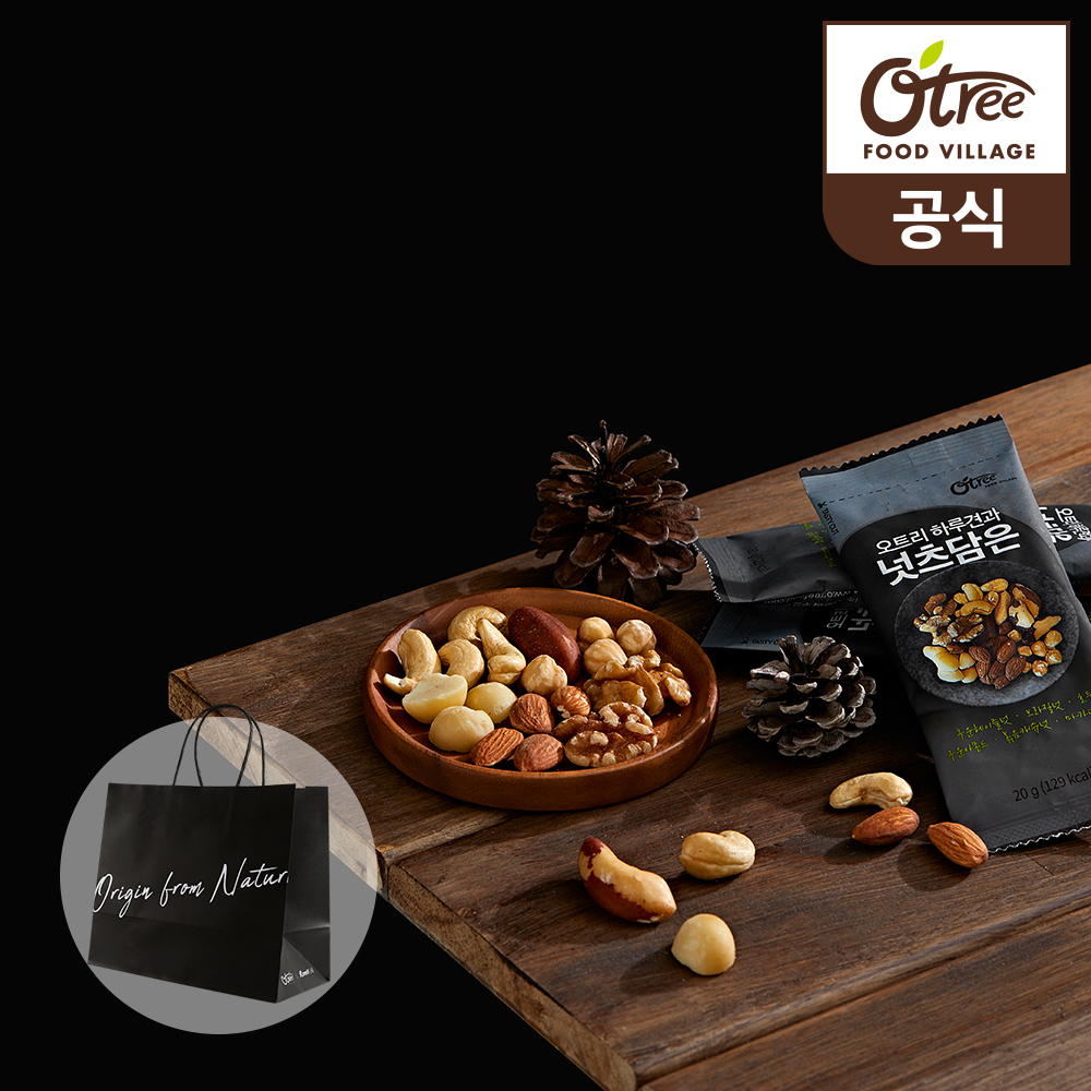 (쇼핑백1장) 오트리 하루견과 넛츠담은 20g x 100입 프리미엄견과