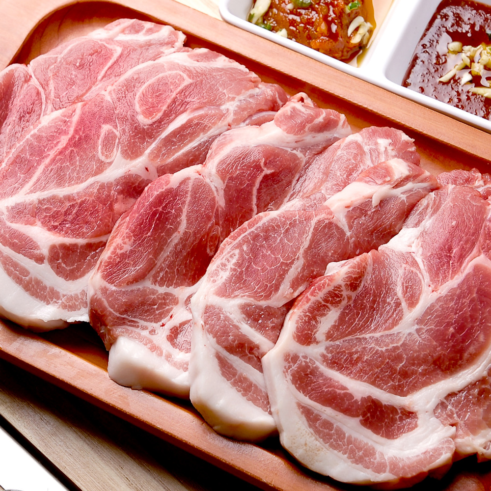 돼지고기 수입 미국산 냉동 목전지 왕목살 구이 제육 고기 1kg - 상품 이미지