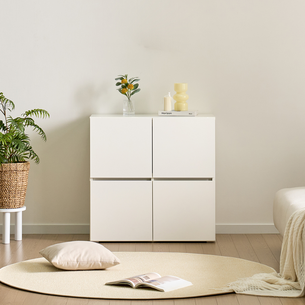 로아 수납장 2단 800 화이트 모듈 다용도 거실 베란다 맘마존