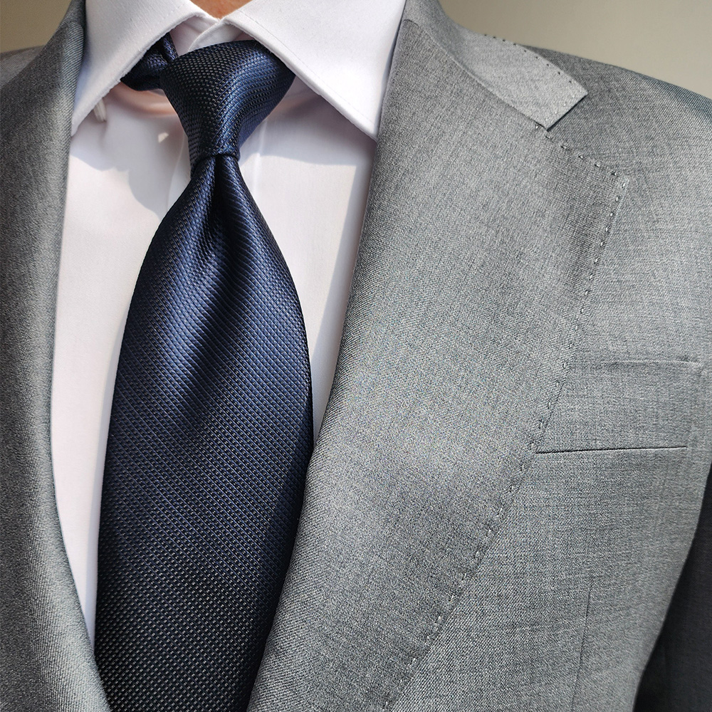 제임스핏 넥타이 결혼식 혼주 남자 명품넥타이 솔리드 네이비 수동넥타이