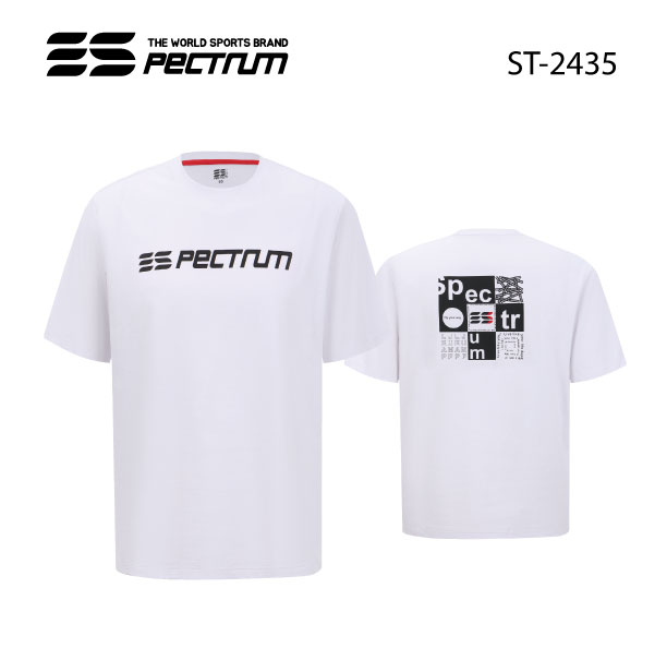 스펙트럼 아울렛 ST-2435 화이트 남여공용 반팔티 오버핏 배드민턴 탁구 스포츠 의류 - 상품 이미지