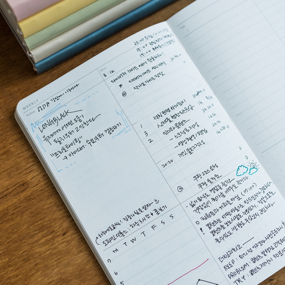 불렛저널 만년 다이어리 위클리 감사 일기장 업무용 다이어리 6개월 필유어데이 베이식 상세 이미지 7