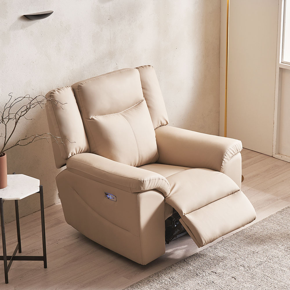 장인가구 코모아 가죽 1인용 전동 리클라이너 소파 무중력 의자