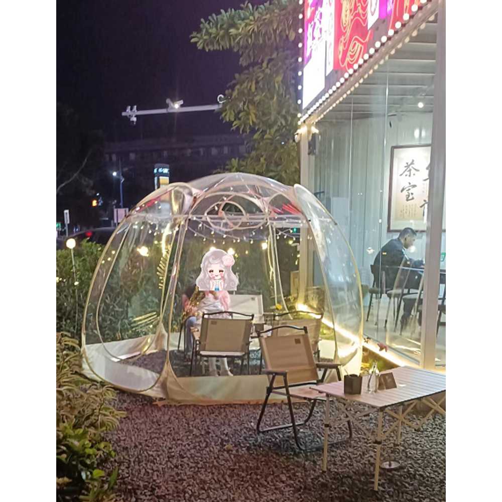 투명 돔 텐트 사계절 글램핑 쉘터 에어텐트 풍선 방수 직경 4m 높이 2.3m - 상세 이미지 2