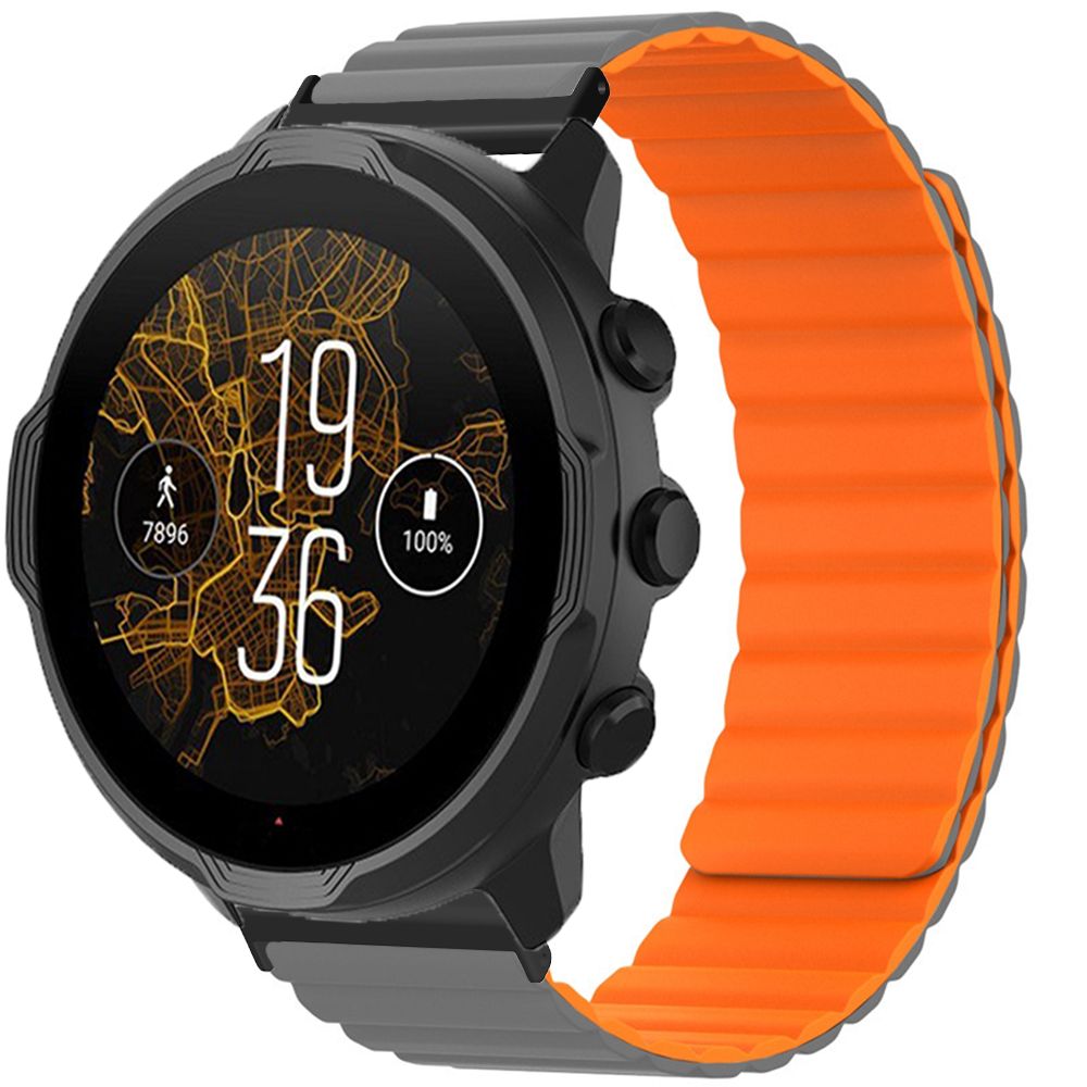 순토 9피크 마그네틱 스트랩 실리콘 투컬러 밴드 블랙 suunto9/suunto7 - 상세 이미지 4