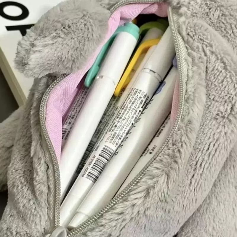 귀여운 봉제 상어 필통 인형 동물 펜 수납 파우치 케이스 학생 문구 화장품 필기구 - 상세 이미지 3