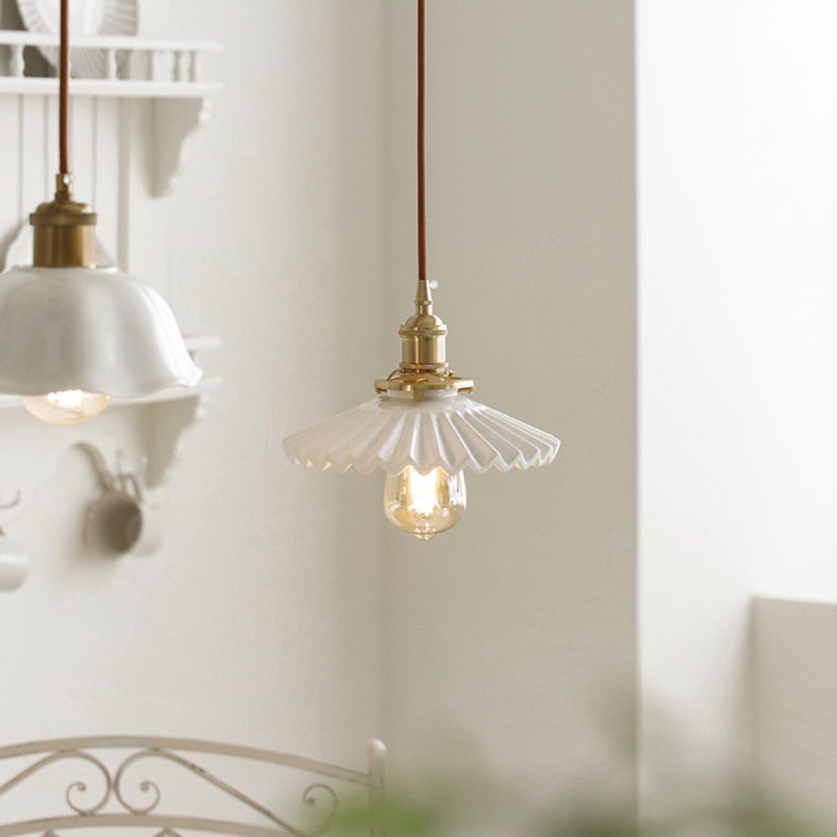 화이트 세라믹 1등 빈티지 펜던트 인테리어 카페 수입 조명 식탁등 주방등 A타입