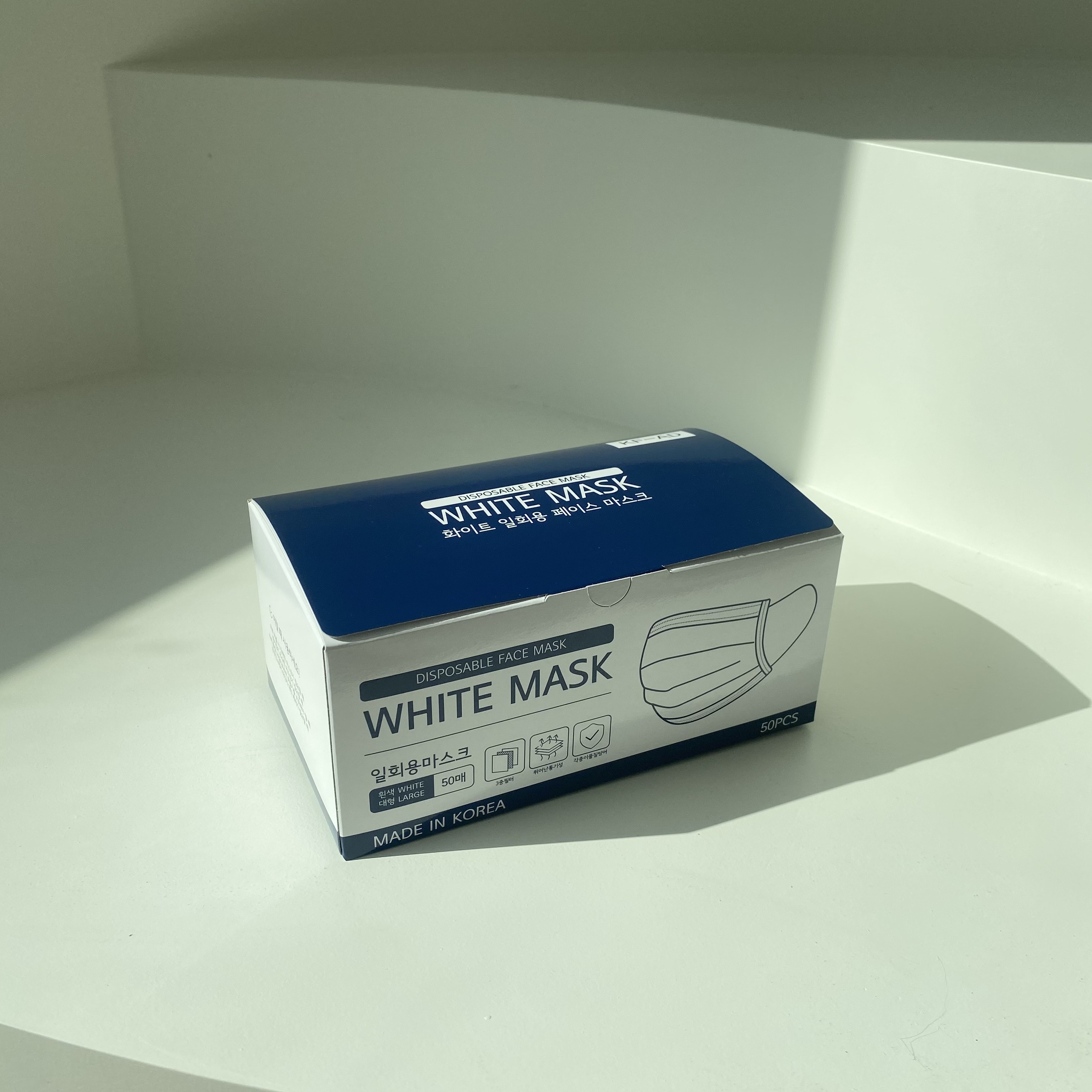 웰라이트 덴탈마스크 대형 100매 귀편한 비말 마스크 화이트